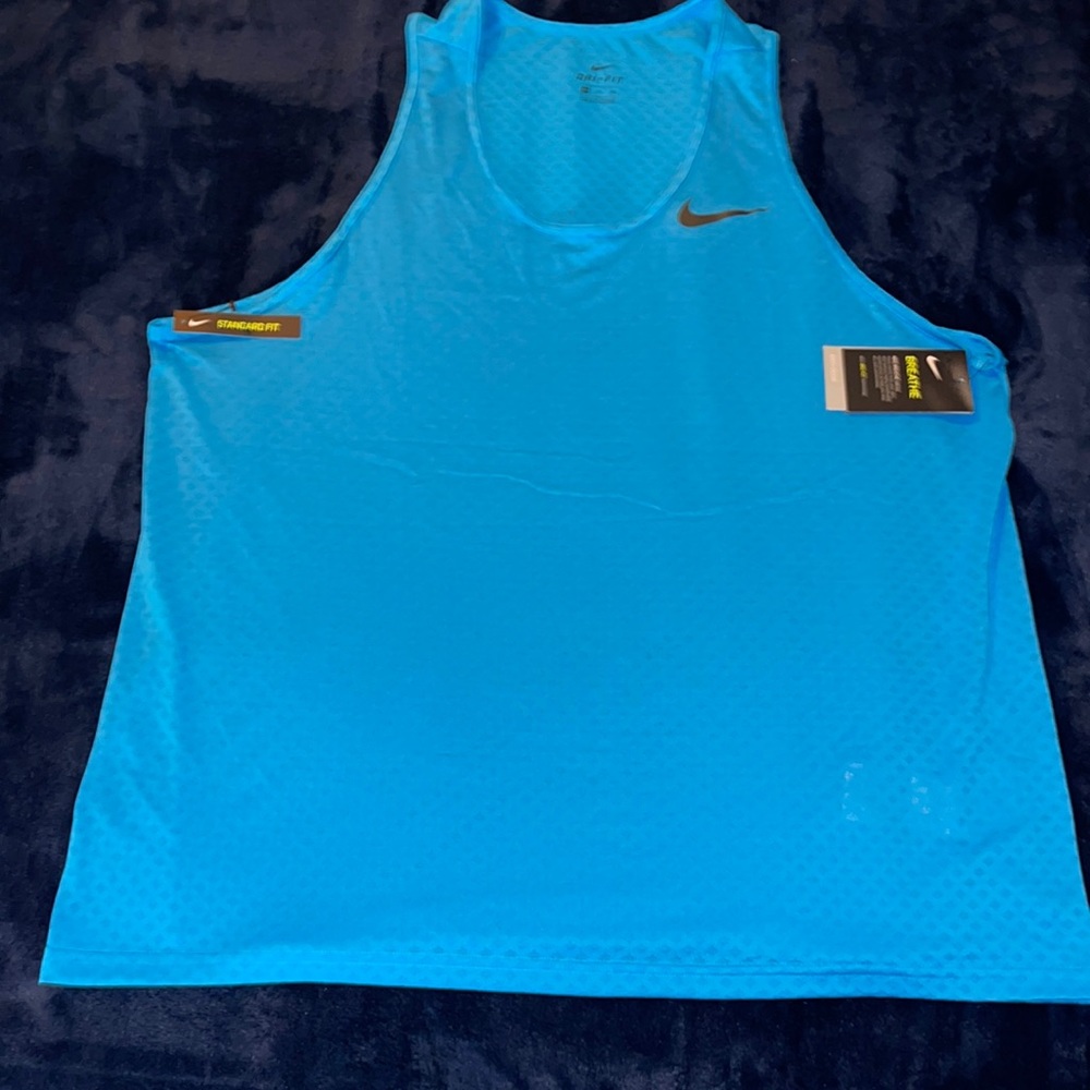 brand new lite blue dri fit Nike muscle tank top